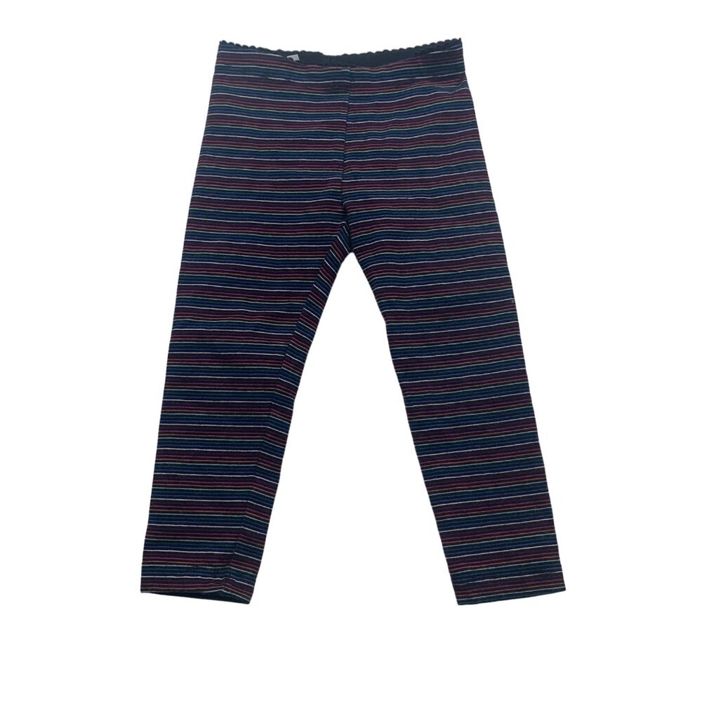 Tea Collection Girls Striped Leggings Size 2 Cotton & Spandex Blend